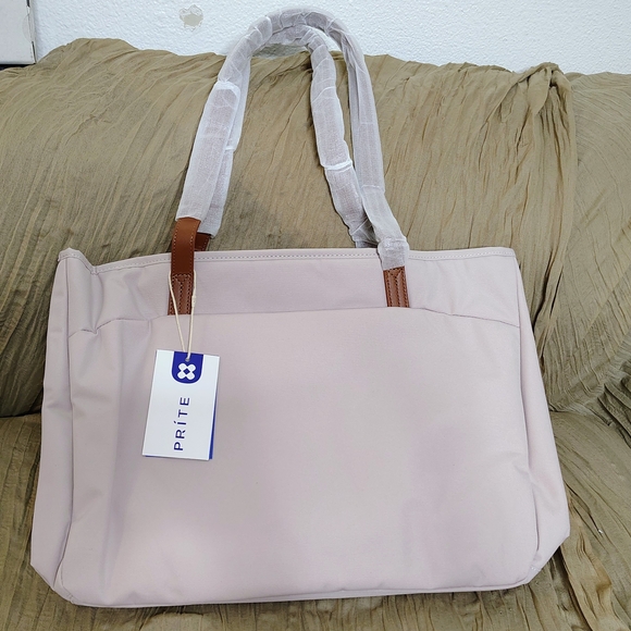 Prite Cream Laptop Tote Bag for Women Shoulder Bag Waterproof 11.8"X14 6"X3.5" - Picture 10 of 13